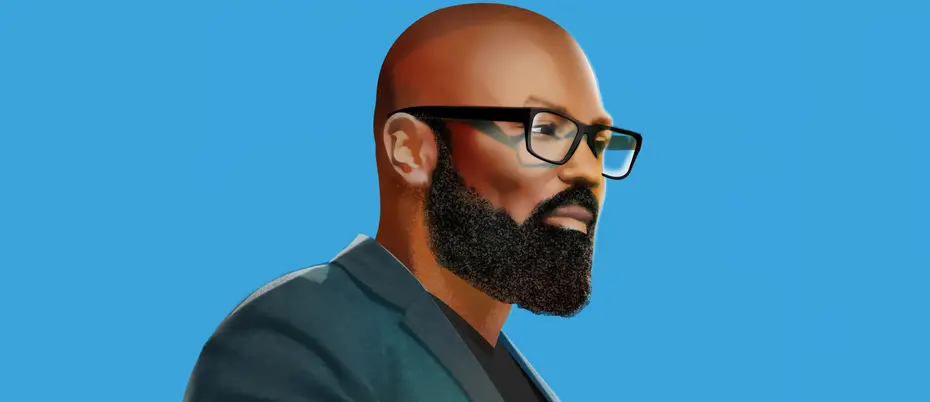 A photoillustration of former WeWork executive Craig Robinson, a co-founder of the Business for Racial Equity Pledge.
