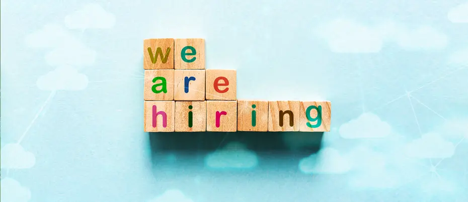 We are hiring spelled out.