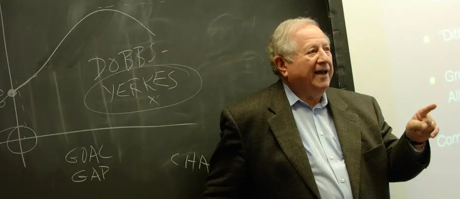 MIT Sloan's Ed Roberts in a classroom teaching.