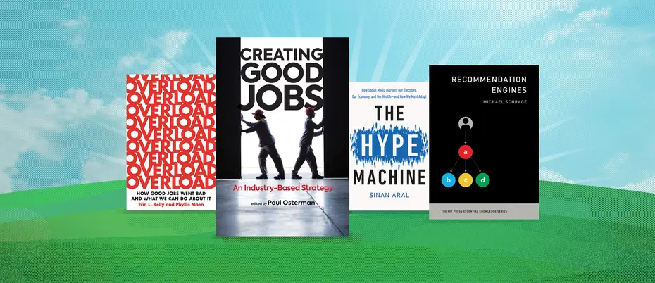 A design of the four books published by MIT Sloan faculty in 2020
