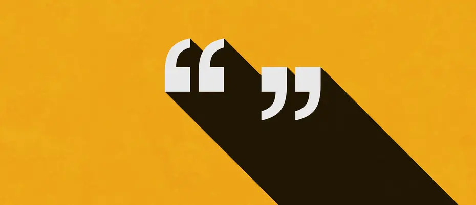 graphic of 3d quotation marks