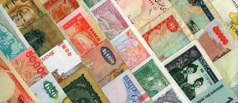 various foreign currency bills