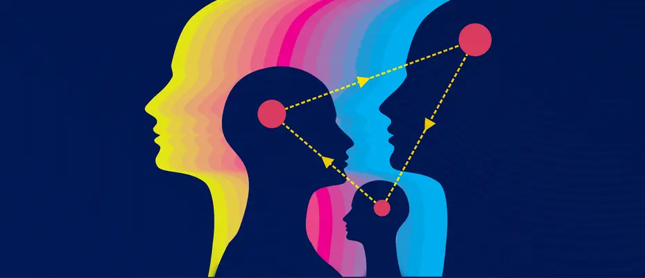 Illustration of people connected by lines