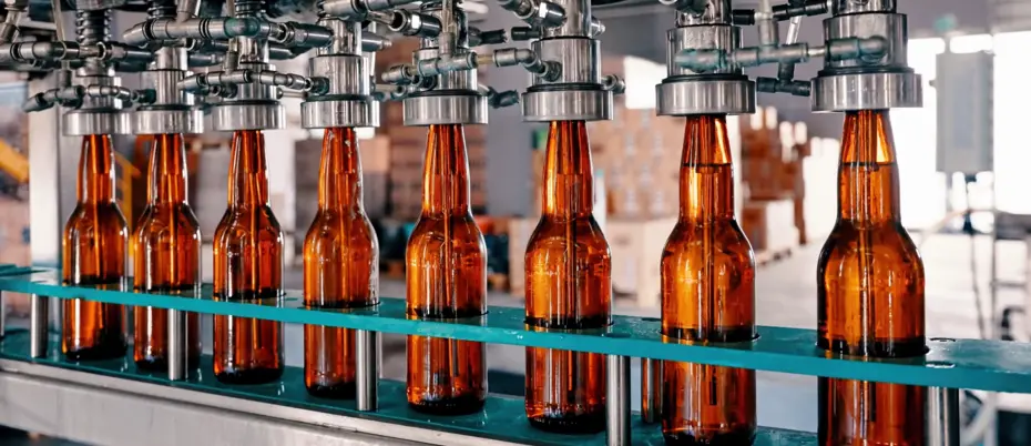 Beer bottling assembly line