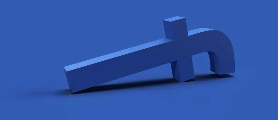 Facebook logo on its side