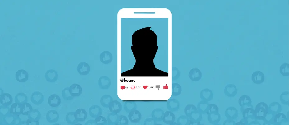 Header image of cell phone with up down vote icons.