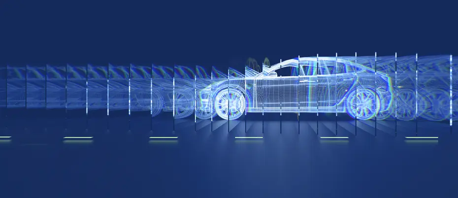 An illustration of a car in motion blur