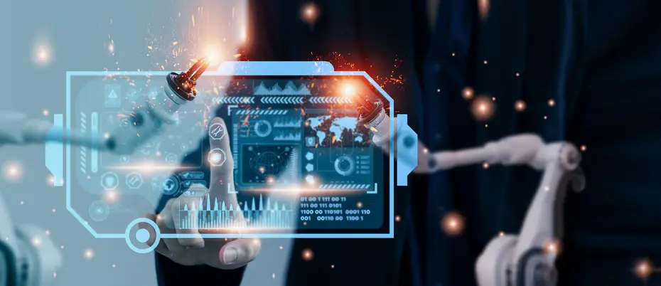 A human hand navigates robots on a hand