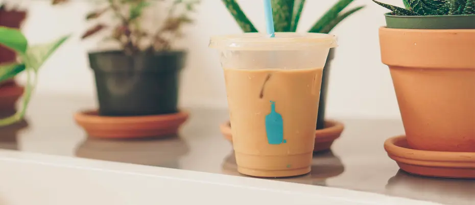 A blue bottle iced coffee