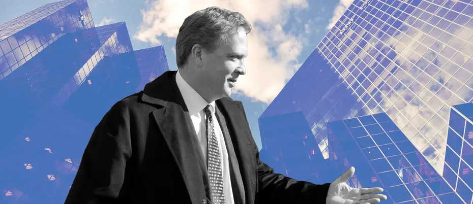 Jon Moeller with office buildings in the background