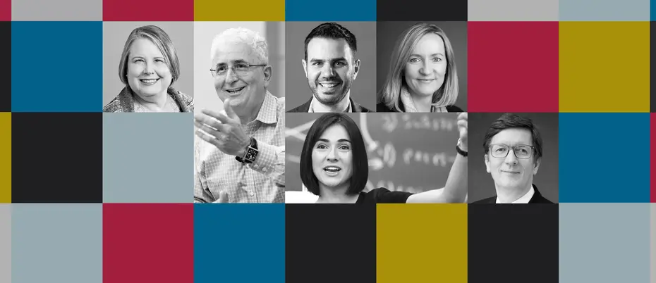 From left to right, top to bottom: Stephanie Woerner, Peter Weill, David Rand, Ina Sebastian, Zeynep Ton, and Ben Bensaou