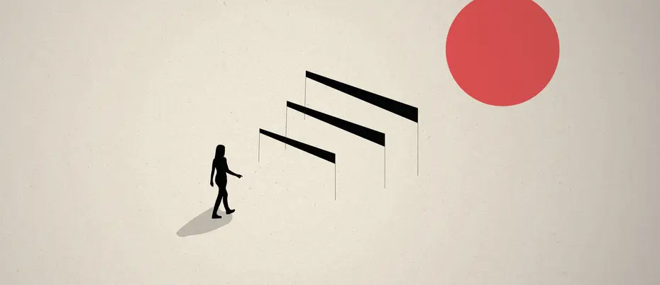 A person encounters 3 high jump bars