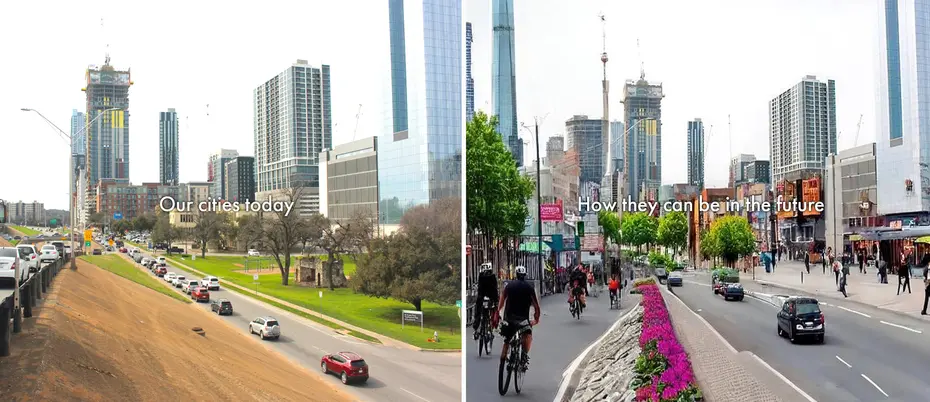 City images with and without traffic