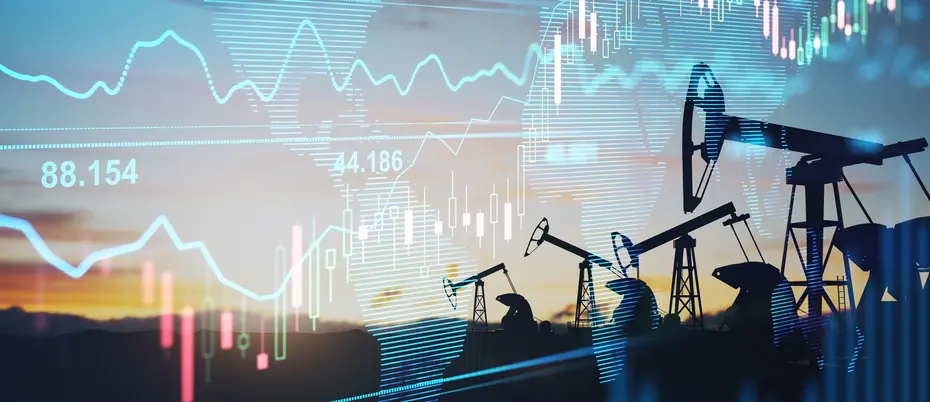 Stock quotes over oil rigs