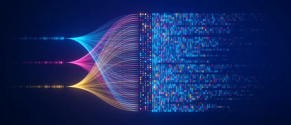Data flowing to ones and zros