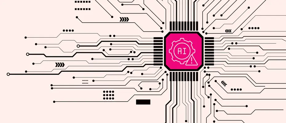 An AI warning icon appears on a circuit board