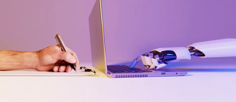 A robot and human work side by side