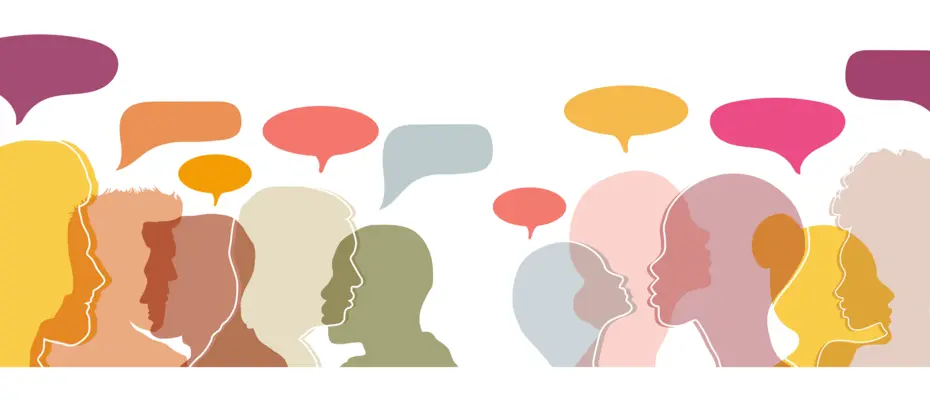 Silhouettes with thought bubbles