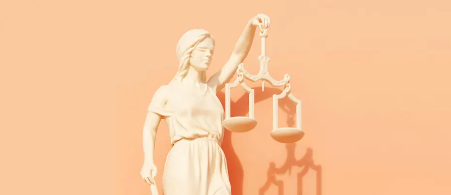 Lady justice statue with scales and sword 