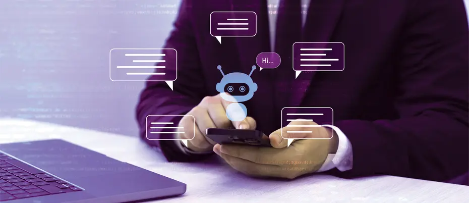 A person uses a virtual AI assistant 