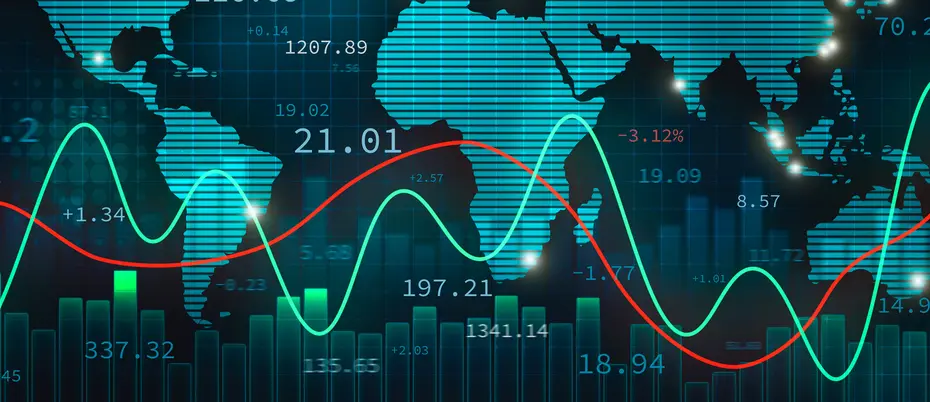 Foreign exchange or forex illustration with the world map, infographics and numbers. International finance, trade and economy concept.