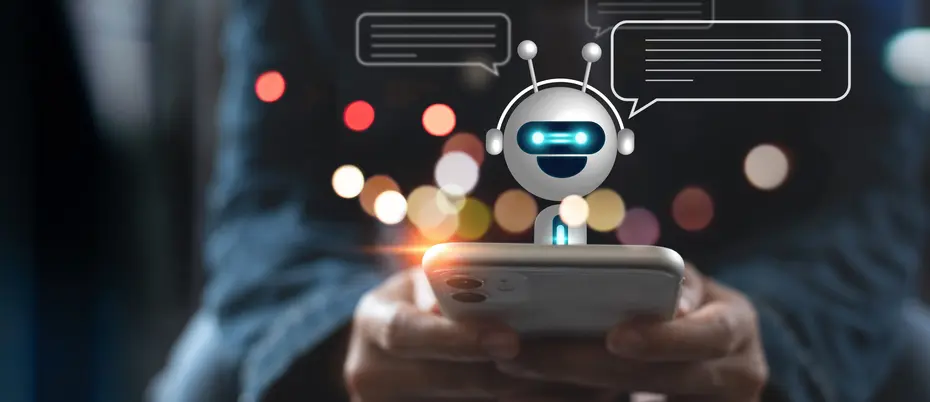 Chat bot communication with human via text