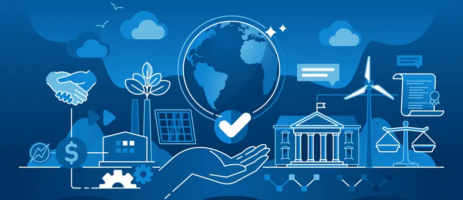 ESG or environmental social governance for sustainable future outline concept