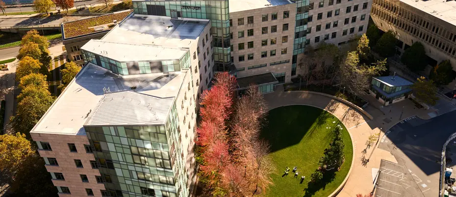 Aerial view of MIT Slaon