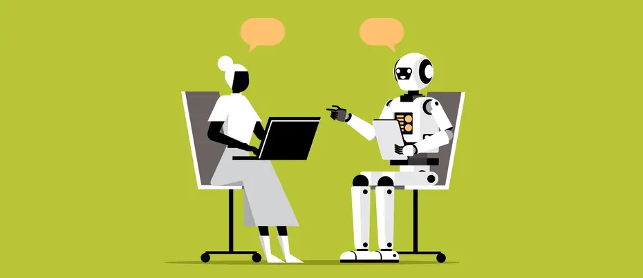 A robot and human having a conversation