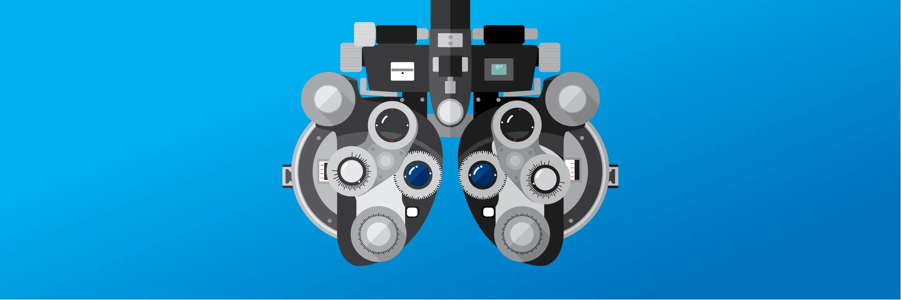 Ocular machine on blue background