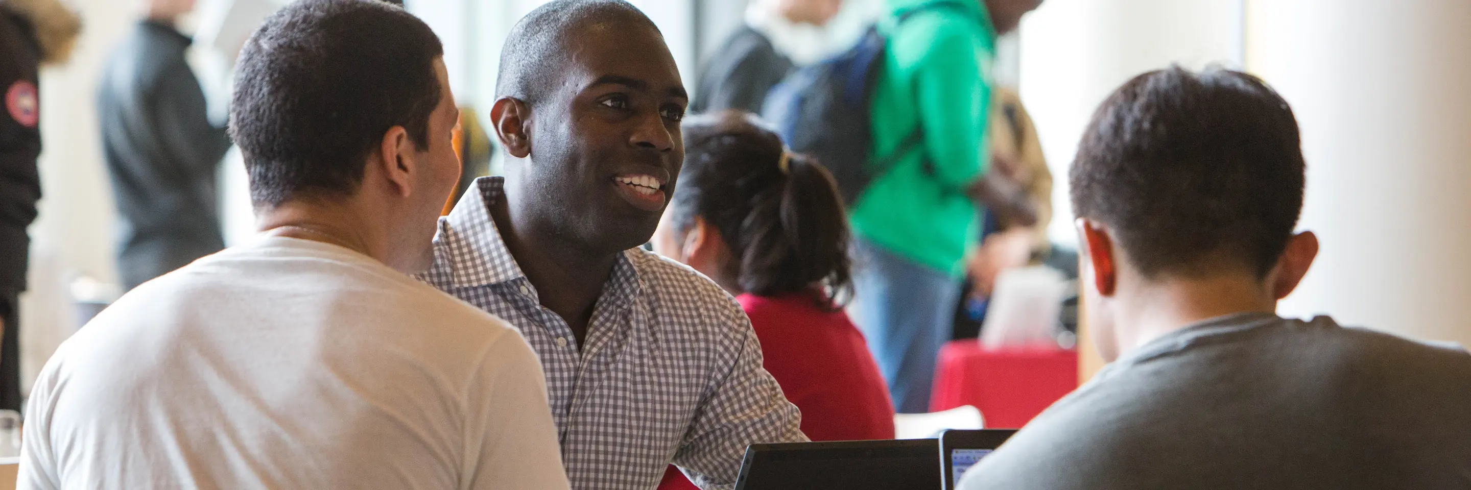A photo of students talking