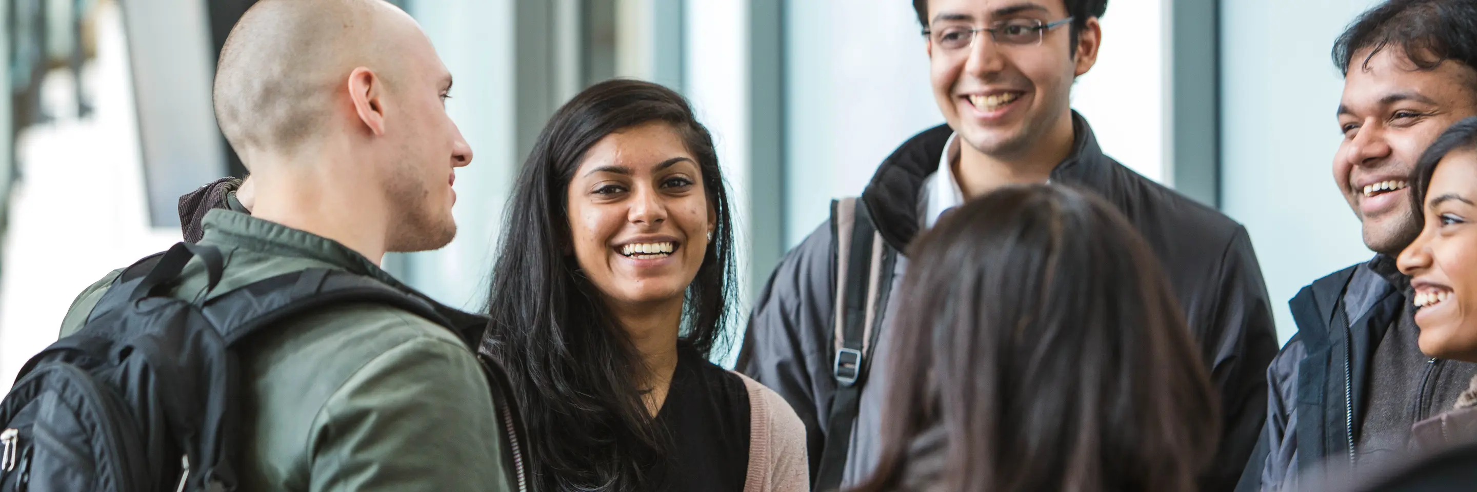 A photo of students talking