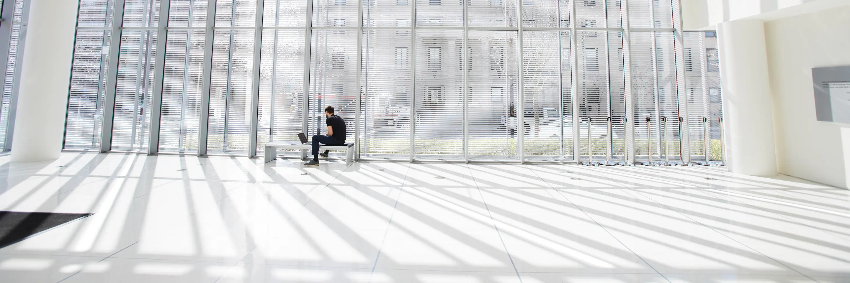 A photo of a student working on campus