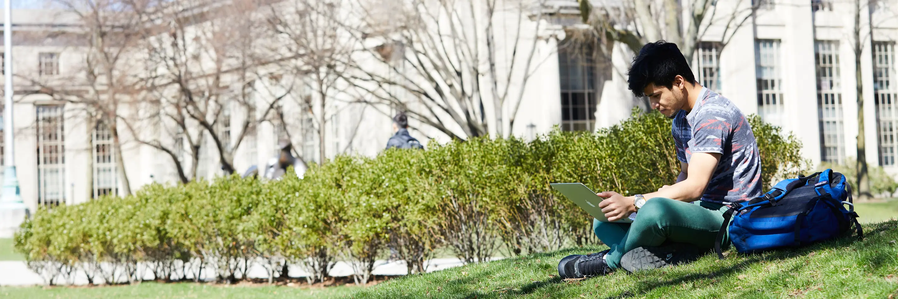 A photo of a student on campus