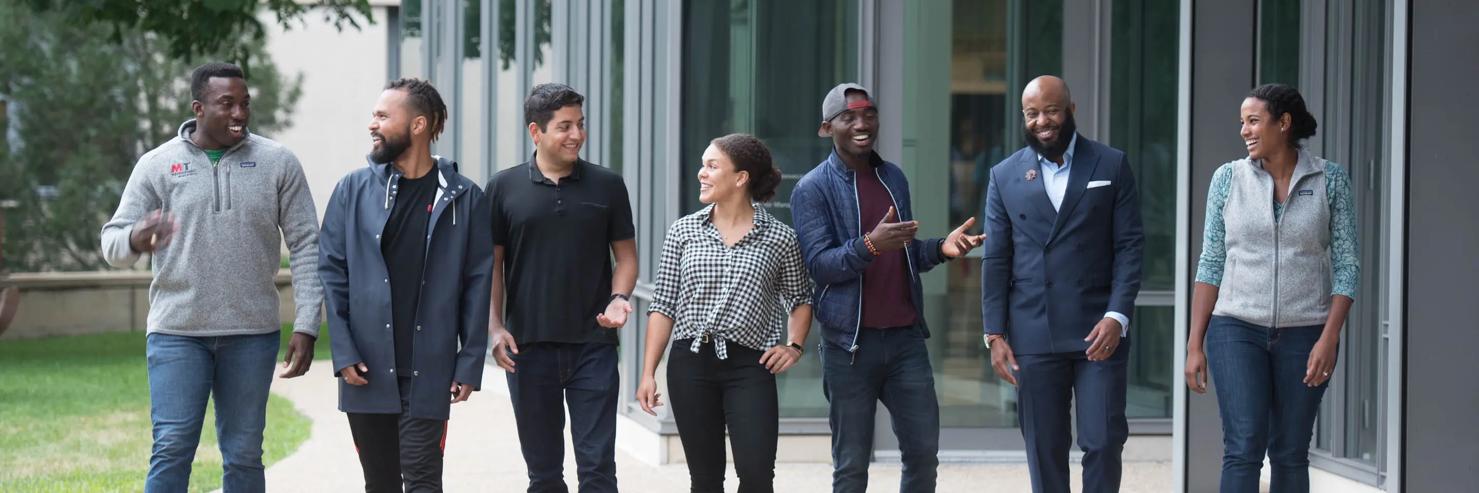 A photo of students on campus