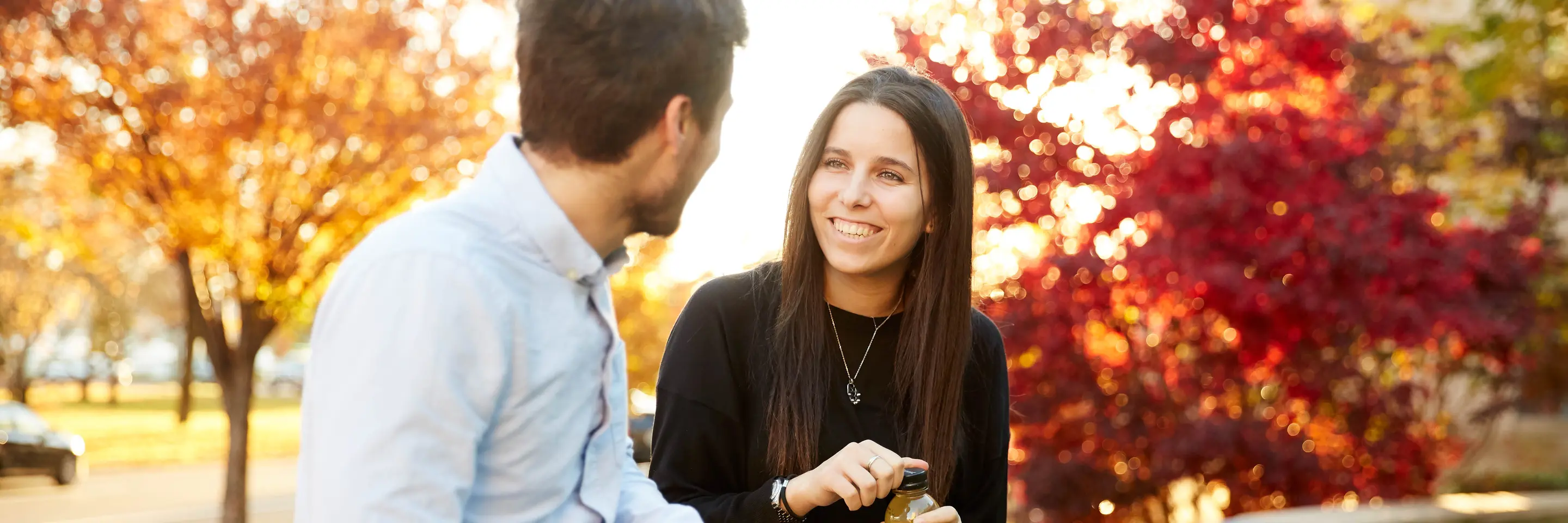 A photo of students talking