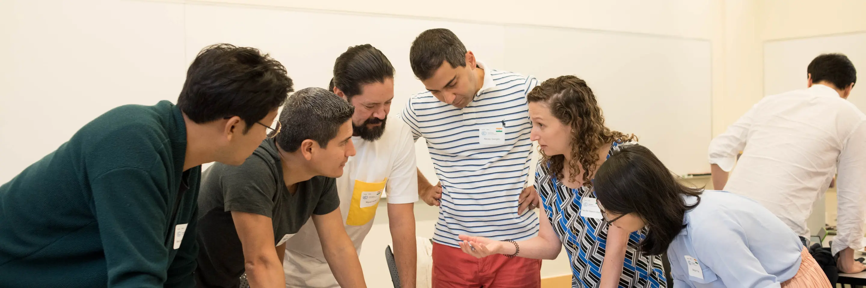 A photo of students working together in a group