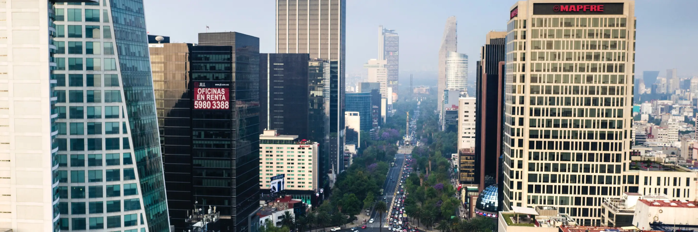 View of Avenida Paseo de la Reforma in Mexico City