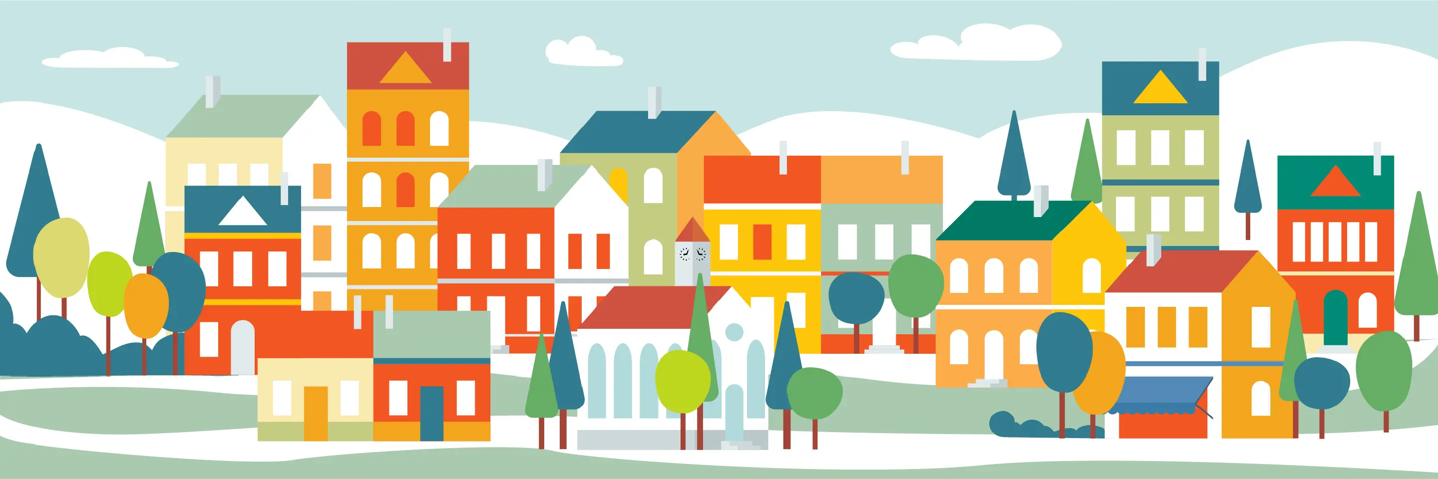 Drawing of a neighborhood
