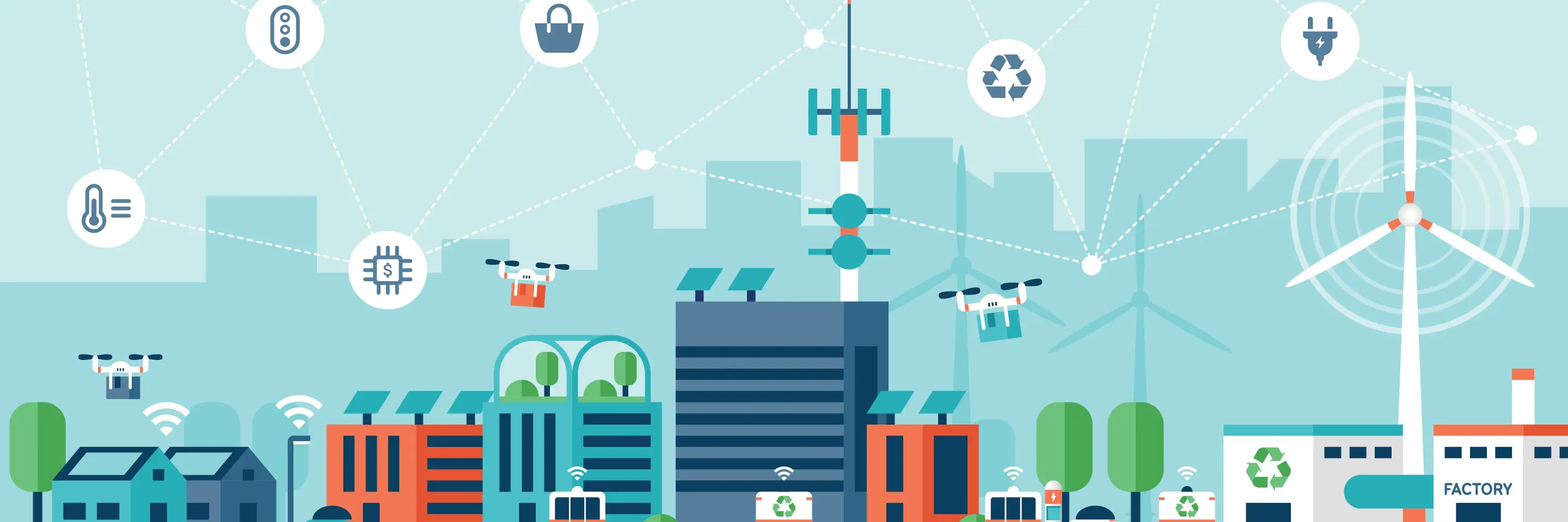 Visual outline of a sustainable city