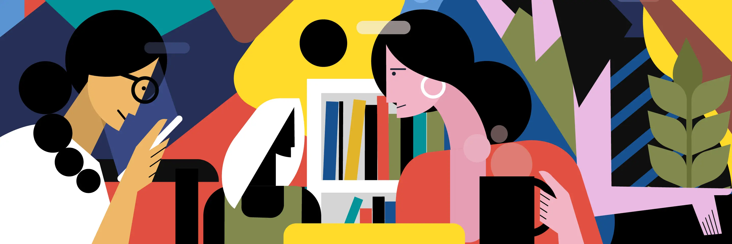 Women come together to share ideas.