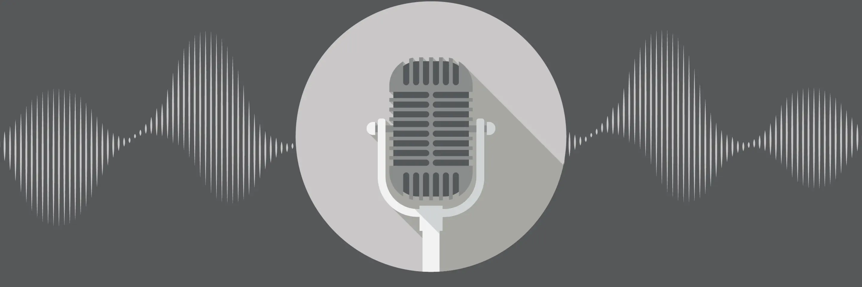 Microphone graphic with sound waves