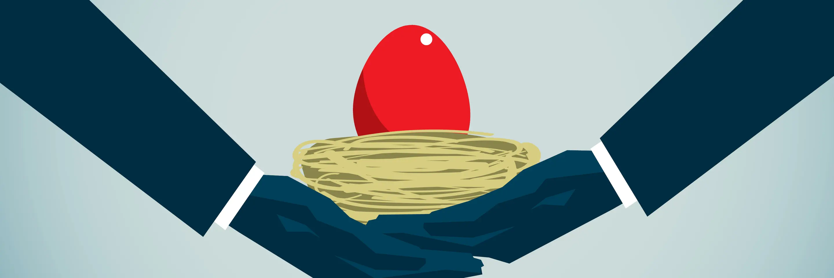Graphic of someone holding a nest egg