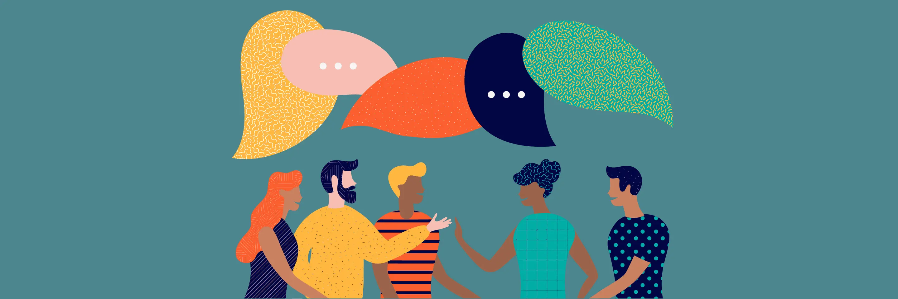 Flat style vector illustration, discuss social network, news, chat, dialogue speech bubbles