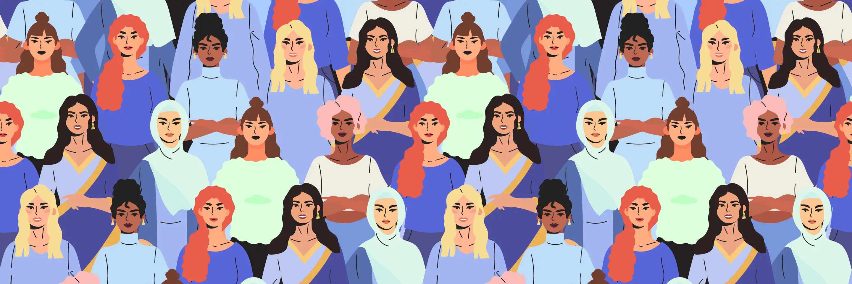 Illustration of a group of diverse women