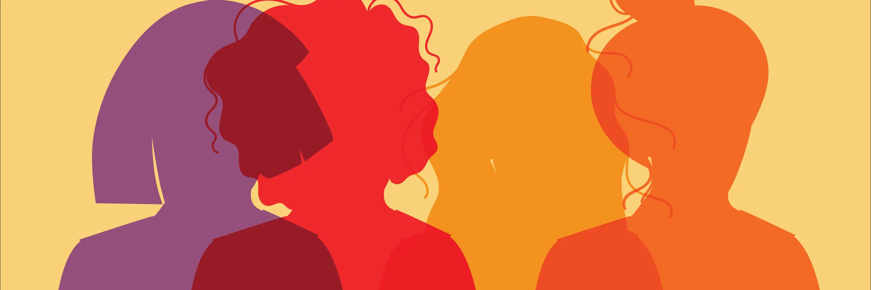 Colorful silhouettes of women