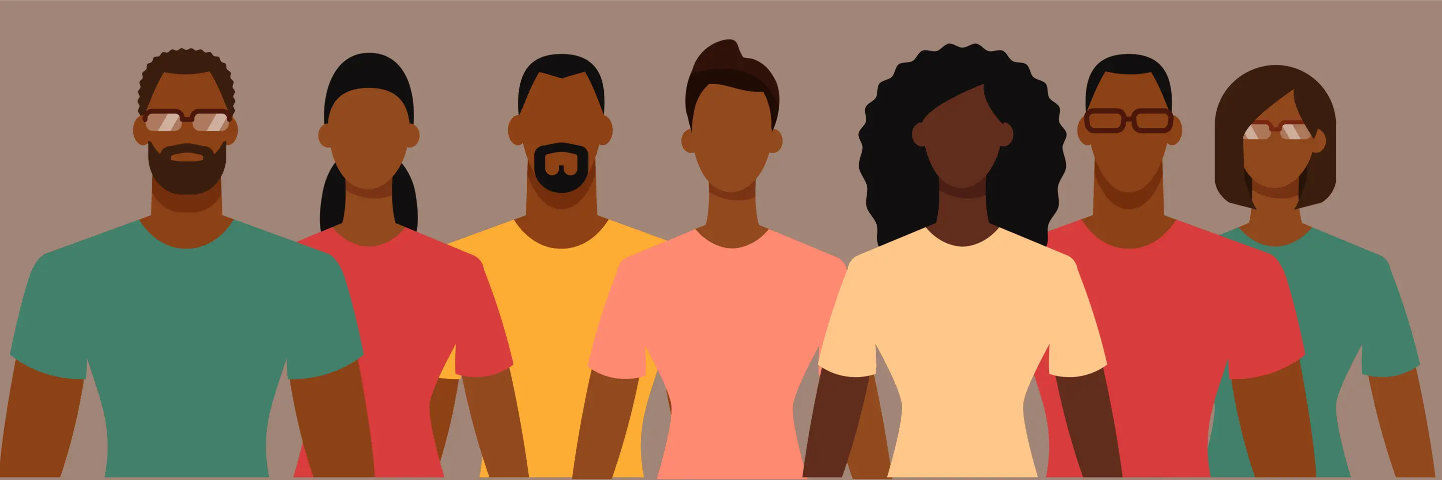Illustration of Black men and women