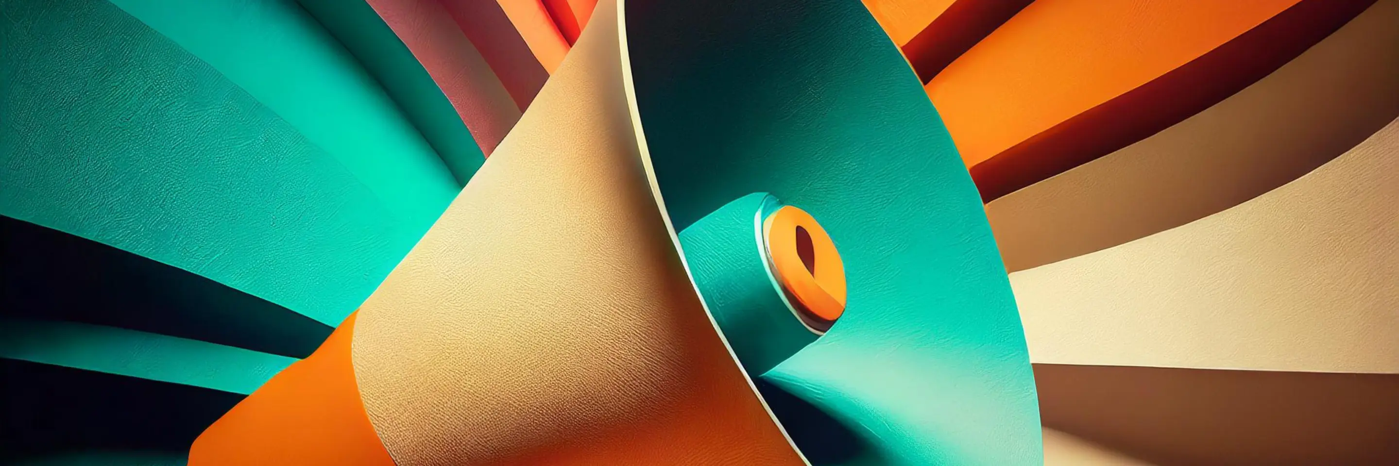 Image of a megaphone against a multicolored background