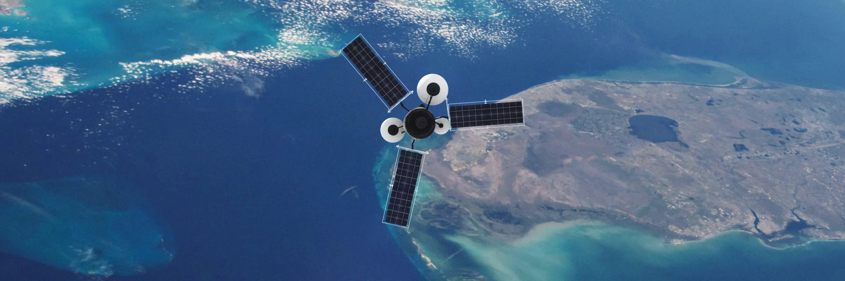Image of weather satellite above the earth