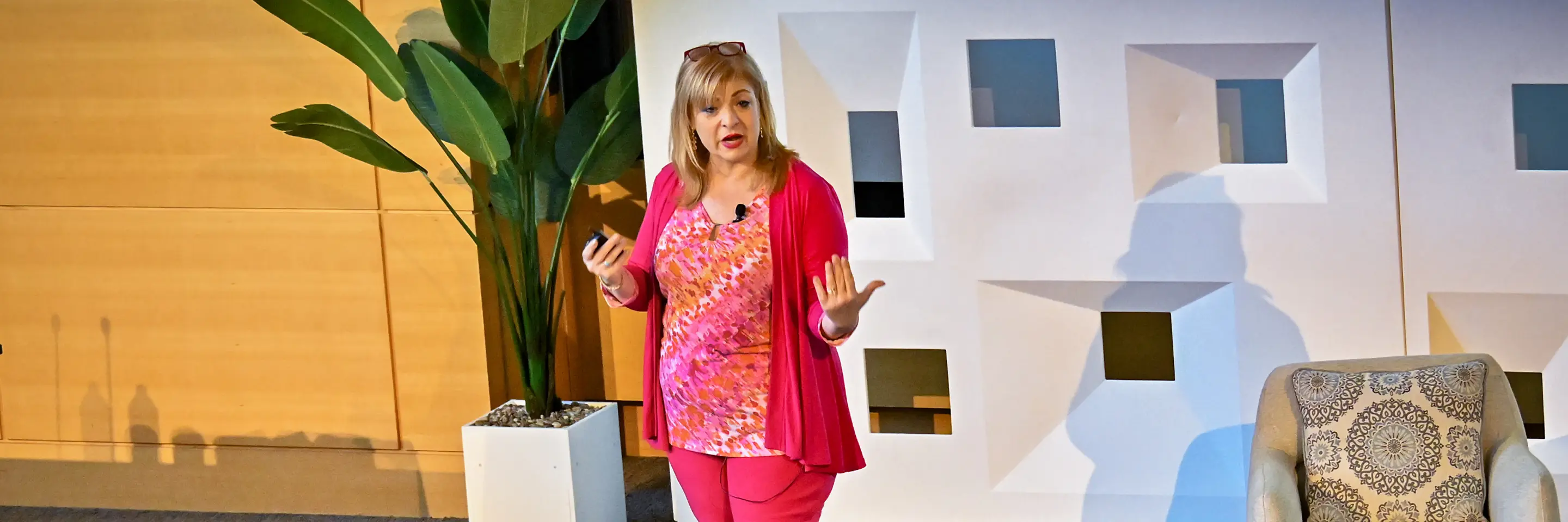Interim Dean Georgia Perakis speaks at MIT Sloan Reunion 2024.